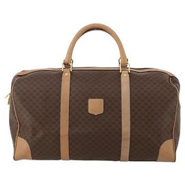 Céline Celine Vintage Duffle Macadam Coated Canvas Large Marrone
