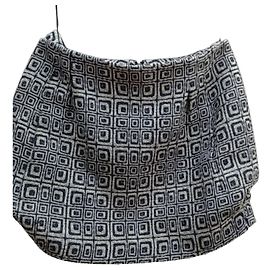 Balenciaga Geometric Pattern Wool Skirt Black Grey