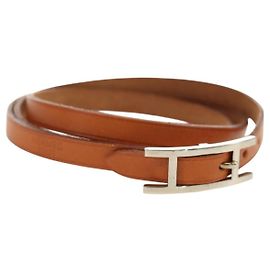 Hermès Hermes Hapi 3 em couro com metal Marrom