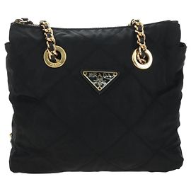 Prada Re-Edition 1995 Chain Tote de nylon acolchado Re-Nylon Small Negro