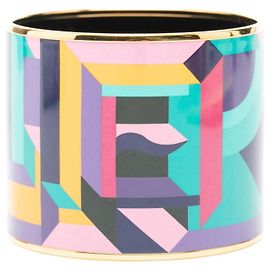 Hermès Pulsera Charm de Esmalte Cloisonné Hermes Multicolor Dorado