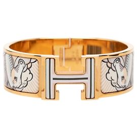 Hermès Pulsera Hermes Clic Clac H PM Pegasus Multicolor Dorado