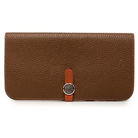 Hermès Hermes Dogon Duo GM Bi-fold Long Wallet Brown