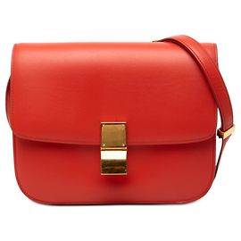 Céline Bolsa Transversal Celine Classic Box Medium Laranja
