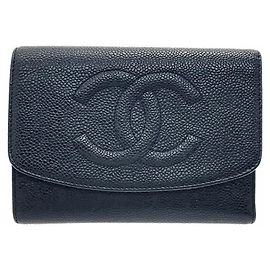 Chanel Coco Mark Tri-fold Wallet Black