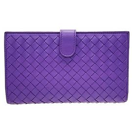 Bottega Veneta Intrecciato Long Wallet Purple