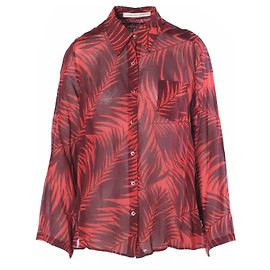 Autre Marque Camicetta in seta Lawrence Steele con stampa di palme rosse Rosso Altro