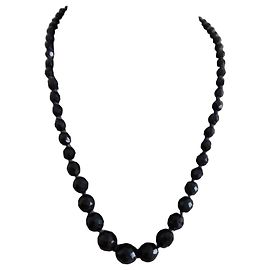Autre Marque Collier Vintage en Jais Facetté Fabrication Française Noir