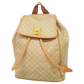 Céline Mochila Celine Macadam Castaño Beige