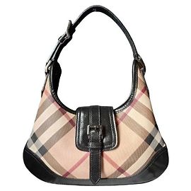 Burberry Haymarket Check Borsa a Spalla Nero Rosso Beige