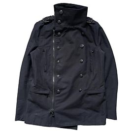 Balmain Abrigo Militar SS11 Negro Azul oscuro
