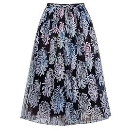 Autre Marque Marco de Vincenzo Jupe midi plissée en maille imprimée Spring 2016 Noir Multicolore