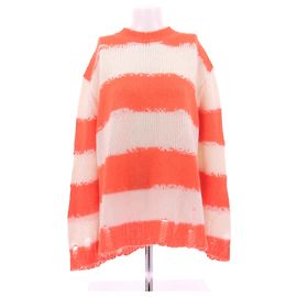 Acne Pull en laine bicolore Orange