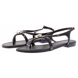 Bruno Magli Black Leather Sandals Size 41 Black