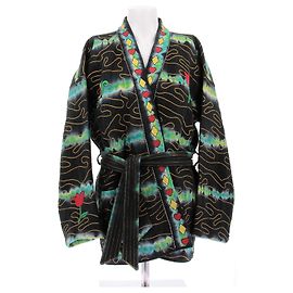 Autre Marque Kimono MONOKI estampado verde algodão M Verde