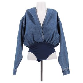 Giacca in denim blu Alaïa Blu