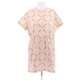 Hermès Minivestido beige con estampado Beige