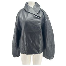 Giacca di pelle Mango nera Nero