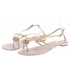 Sandali dorati in pelle Giuseppe Zanotti Taglia 40 D'oro
