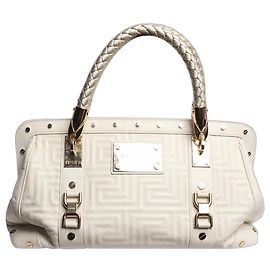 Versace Bolsa de ombro acolchoada branca Branco