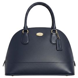 Coach Navy Pebbled Leather Dome Satchel Preto