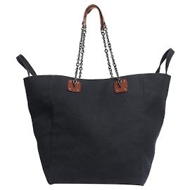 Bottega Veneta Navy large canvas tote bag Navy blue