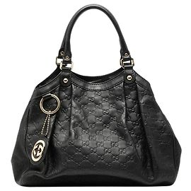 Black Guccissima leather tote bag Black
