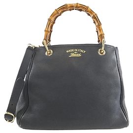 Gucci Bolsa de alça de bambu azul marinho Azul marinho
