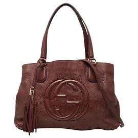Gucci Bolsa tote Soho Working em bordeaux com Interlocking G Bordeaux