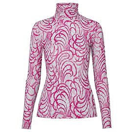 Dries Van Noten Top Mesh Collo Alto Rosa Bianco