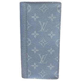 Cartera larga Brazza Louis Vuitton Azul claro Monograma
