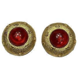 Orecchini a clip Chanel Gold and Red Rosso D'oro