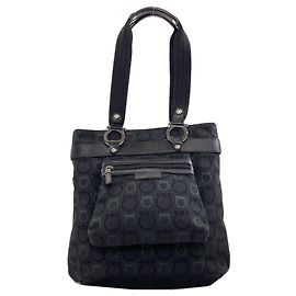 Sac cabas en toile Salvatore Ferragamo Noir