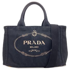 Prada Canapa Mini 2-Way Handbag Black