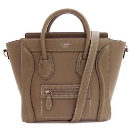 Céline Celine Luggage Nano 2-Way Handbag Brown