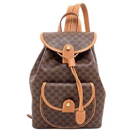 Céline Mochila Celine estampado Macadam Castaño