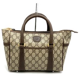 Gucci GG Supreme Leather Handbag Brown
