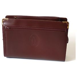 Clutch in pelle rosso bordeaux Cartier Rosso Bordò