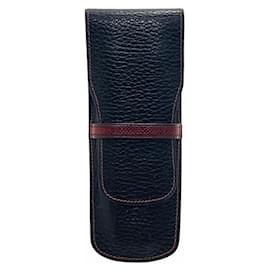 Hermès Hermes Leather Pen Case in Black and Red Black Red