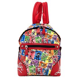 Christian Louboutin Red Canvas and Leather Backpack Red