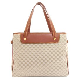 Céline Celine Macadam Pattern Canvas Handbag Brown