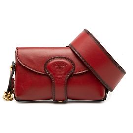 Mini bolsa Saddle D Bee em couro vermelho Dior Vermelho Bordeaux