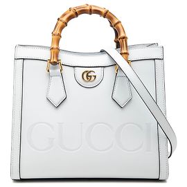 Sac à main Diana en cuir de veau blanc et bambou, taille Medium de Gucci Blanc