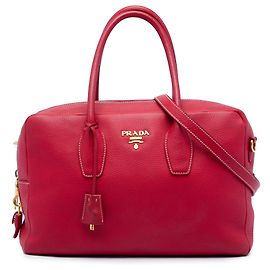 Bolsa Bauletto Prada em Vitello Daino vermelho Vermelho