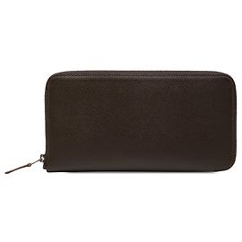 Hermès Brown Epsom Silk In Classique Long Wallet Brown Dark brown