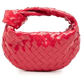 Bottega Veneta Mini Jodie en cuir verni rouge Rouge