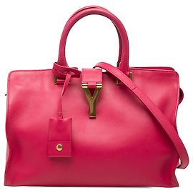 Sac cabas Saint Laurent Pink Small Calfskin Cabas Chyc Rose