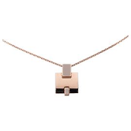 Collier pendentif Eileen en plaqué or et émail Hermès Gold Doré Autre