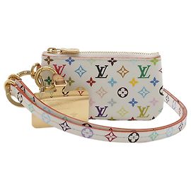 Louis Vuitton White Takashi Murakami Monogram Multicolore Phone Holder White