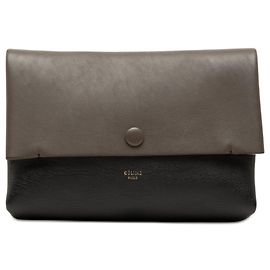 Céline Pochette All Soft en cuir bicolore marron Celine Marron Taupe